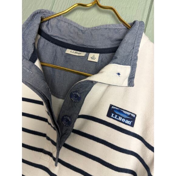L.L. Bean Women’s Breton Stripe Pullover Long Sleeve Small – 100% Cotton - Picture 3 of 6